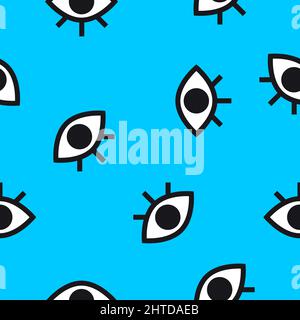 Augen nahtloses Muster für den Druck von Kleidung, Textilien. Vektor-Beauty-Illustration mit weiblichen abstrakten zufallslosen Augen. Hipster moderner Hintergrund Stock Vektor
