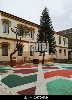 Patio del Tiempo (Innenhof). La Térmica. Málaga, Spanien. Stockfoto