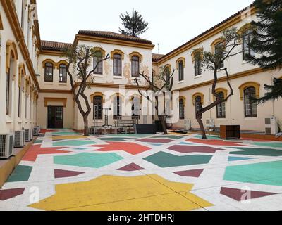 Patio del Tiempo (Innenhof). La Térmica. Málaga, Spanien. Stockfoto