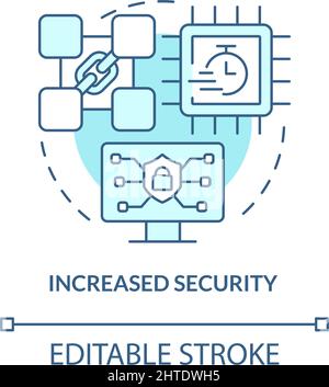 Symbol für türkisfarbenes Konzept mit erhöhter Sicherheit Stock Vektor