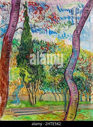 Vincent van Gogh, Parc de l'Hôpital Saint-Paul, Gemälde, Öl auf Leinwand, 1889 Stockfoto