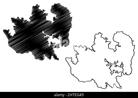 Batam Insel (Republik Indonesien, Südostasien) Karte Vektor Illustration, scribble Skizze Batam Karte Stock Vektor