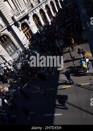 Friedensprotest gegen russische Invasion in der Ukraine Stockfoto