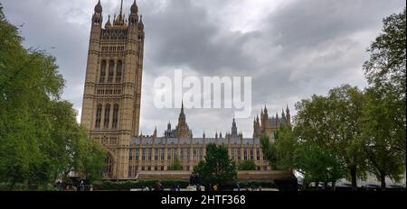 Nahaufnahme des Gebäudes der Westminster Abbey in London Stockfoto