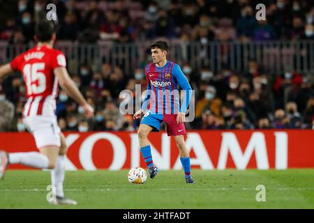 Barcelona, Spanien. 27.. Februar 2022. Pedri (Barcelona) Fußball: Spanisches Spiel 'La Liga Santander' zwischen dem FC Barcelona 4-0 Athletic Club de Bilbao im Camp Nou in Barcelona, Spanien. Quelle: Mutsu Kawamori/AFLO/Alamy Live News Stockfoto