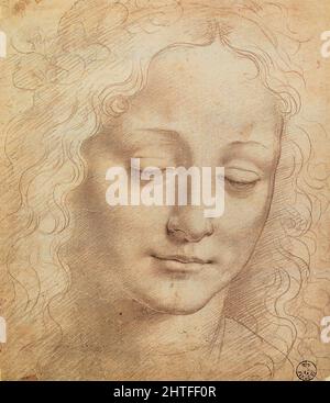 Leonardo Da Vinci - Weiblicher Kopf Stockfoto