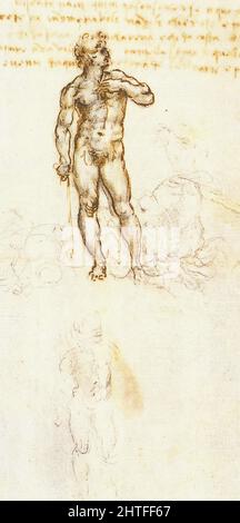Leonardo Da Vinci - Studie David Michelangelo 1505 Stockfoto