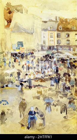 James Abbott Mcneill Whistler - Variations Violet Grey Market Place 1885 Stockfoto