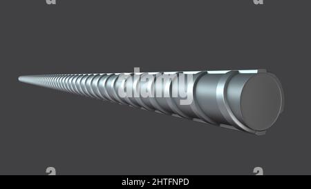 3D-Darstellung von Verstärkungen Stahl TMT Bar. 3D-Rendering Stockfoto