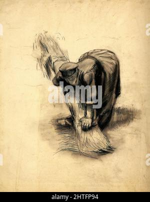 Vincent Van Gogh - Bauernfrau Binding Garben 1885 Stockfoto