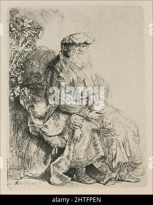 Rembrandt Harmenszoon Van Rijn - Abraham Streichelt Isaac 1636 Stockfoto