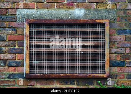 Eine grungige Entlüftung aus nächster Nähe Stockfoto