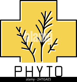 Natürliche Phytotherapie Farbe Symbol Vektor Illustration Stock Vektor