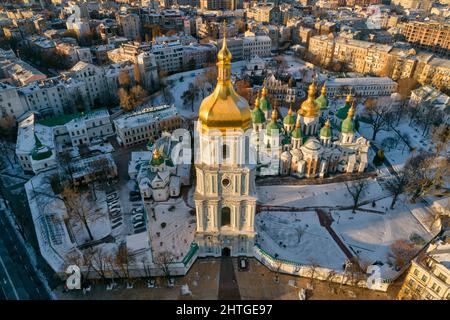 Kiew Kiew Winter orthodoxe ukrainische Kirche Hagia Sophia Kathedrale Stockfoto