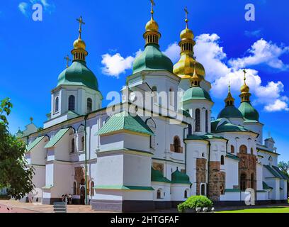 Die Sophienkathedrale, Kyivist eines der bekanntesten Wahrzeichen der Stadt und das erste Weltkulturerbe der Ukraine, das auf der Welt eingeschrieben wurde Stockfoto