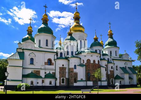 Die Sophienkathedrale, Kyivist eines der bekanntesten Wahrzeichen der Stadt und das erste Weltkulturerbe der Ukraine, das auf der Welt eingeschrieben wurde Stockfoto