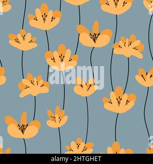Vektor nahtlose Muster Blumen und Pflanzen Stock Vektor