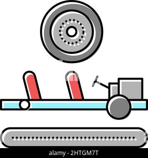 Räder Installation Auto Farbe Symbol Vektor-Illustration Stock Vektor