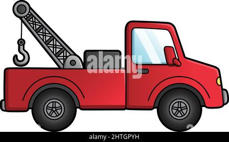 Abschleppwagen Cartoon Clipart Farbige Illustration Stock Vektor