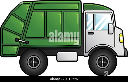 Müll Lkw Cartoon Clipart Farbige Illustration Stock Vektor