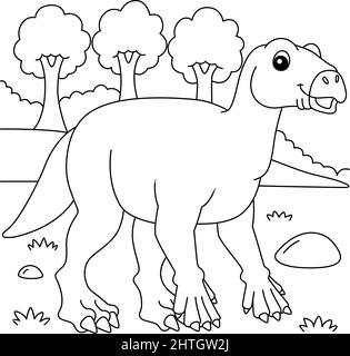 Iguanodon Malseite für Kinder Stock Vektor