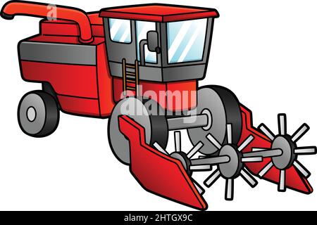 Harvester Cartoon Clipart Illustration Kombinieren Stock Vektor