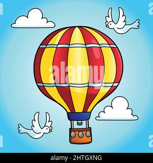 Heißluftballon Cartoon Fahrzeug Illustration Stock Vektor