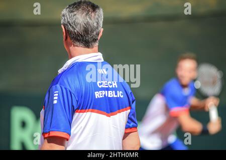 Davis Cup (Buenos Aires): Teamkapitän Jaroslav Navratil (Tschechische Republik) führte das Training vor der Qualifikationsserie gegen Argentinien an Stockfoto