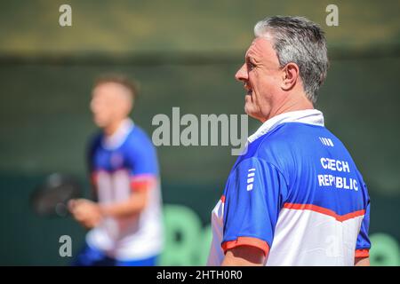 Davis Cup (Buenos Aires): Teamkapitän Jaroslav Navratil (Tschechische Republik) führte das Training vor der Qualifikationsserie gegen Argentinien an Stockfoto