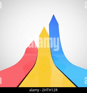 Weiter nach oben. Computergenerierte Grafik der Pfeile. Stockfoto