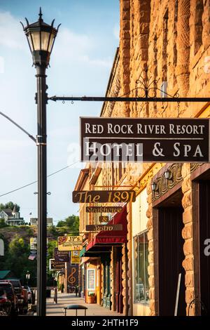 Historische Straße in Hot Springs, South Dakota Stockfoto