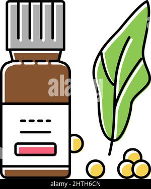 Natürliche Vitamine Phytotherapie Farbe Symbol Vektor Illustration Stock Vektor