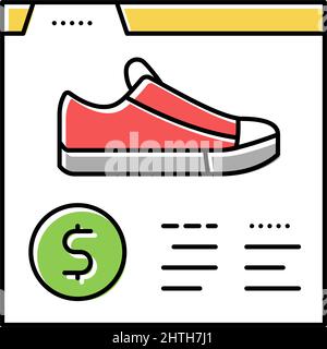 Schuhe Shop Abteilung Farbe Symbol Vektor Illustration Stock Vektor