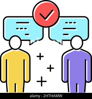 Interleaf Kommunikation Soft Skill Farbe Symbol Vektor Illustration Stock Vektor