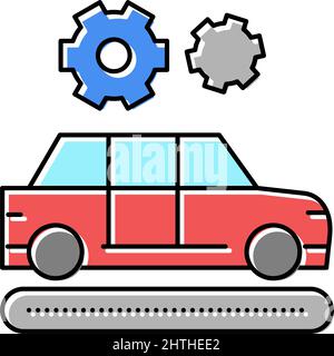 Herstellung Auto Farbe Symbol Vektor Illustration Stock Vektor