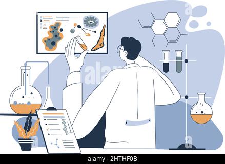 Forschung im Labor Wissenschaftler bei der Arbeit in der Klinik Stock Vektor