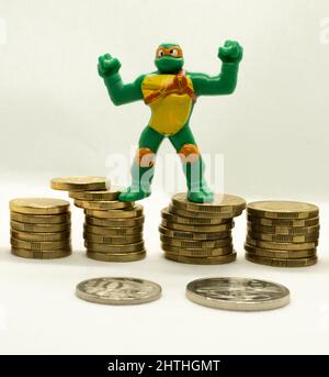 Der Wirtschaftsmarkt wird durch die Kriegskrise beeinflusst Stockfoto