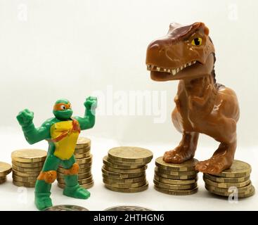 Der Wirtschaftsmarkt wird durch die Kriegskrise beeinflusst Stockfoto