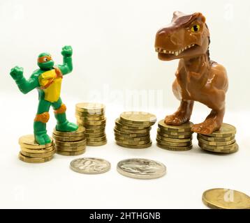 Der Wirtschaftsmarkt wird durch die Kriegskrise beeinflusst Stockfoto