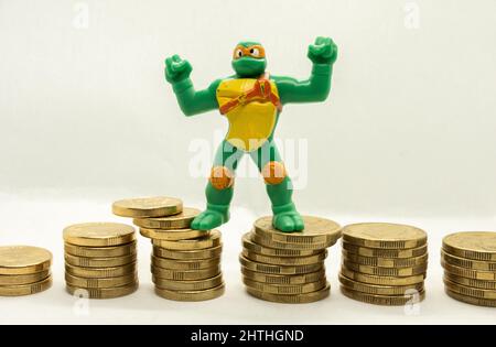 Der Wirtschaftsmarkt wird durch die Kriegskrise beeinflusst Stockfoto