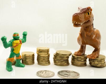 Der Wirtschaftsmarkt wird durch die Kriegskrise beeinflusst Stockfoto