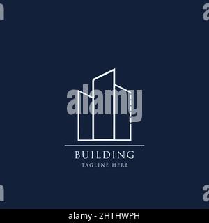 Minimal Line Art Building Logo. Stock Vektor
