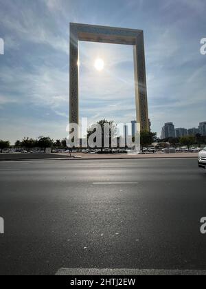 Dubai Frame Blick von außen Stockfoto
