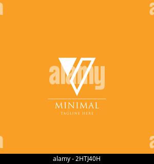 Modernes minimales Anfangsbuchstabe V Alphabet Business-Logo Stock Vektor