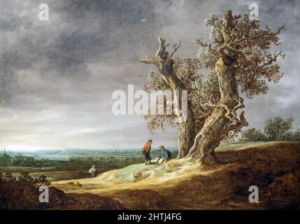 Landscape with Two Oakes (1641) von Jan van Goyen (1596-1656) Stockfoto