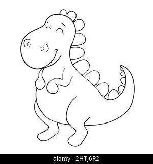 Vector Illustration cute Cartoon dinosaur Charakter für Kinder, Färbung Stock Vektor