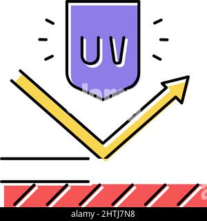 Ultra violette uv-Schutzschicht Farbe Symbol Vektor Illustration Stock Vektor