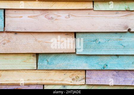 Pastellfarben Holzbretter Hintergrund Stockfoto