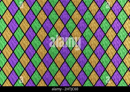 Mardi Gras Weihnachtsdiamanten Poster, Hintergrund, Hintergrund oder Stoff extreme Nahaufnahme. 3D Rendering Stockfoto