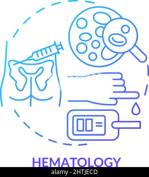 Symbol für das Konzept des blauen hämatologischen Gradienten Stock Vektor